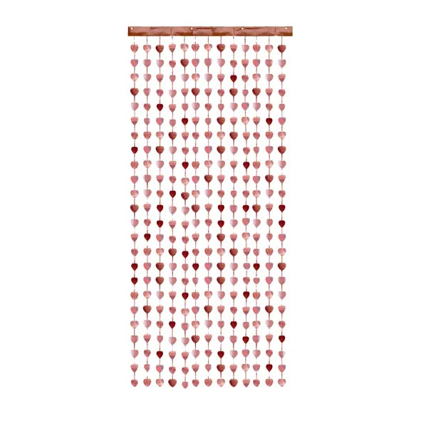 Draperi | 100 x 245 cm | Rosa hjärtan
