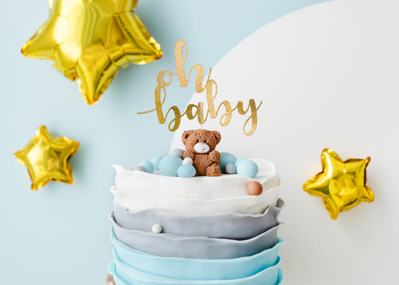 Cake topper Oh Baby Guld - 3
