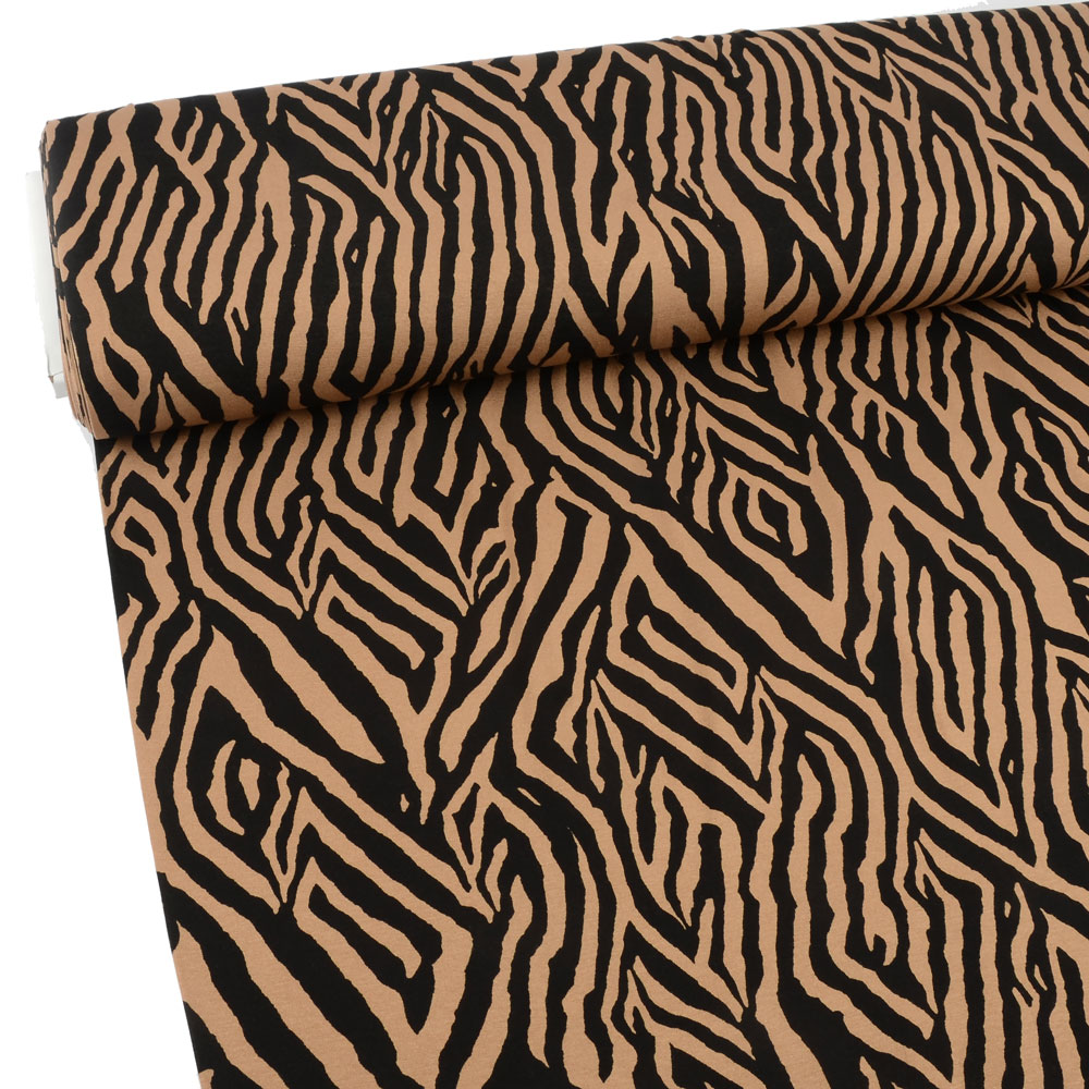 VISKOS JERSEY -  ZEBRA CARAMEL