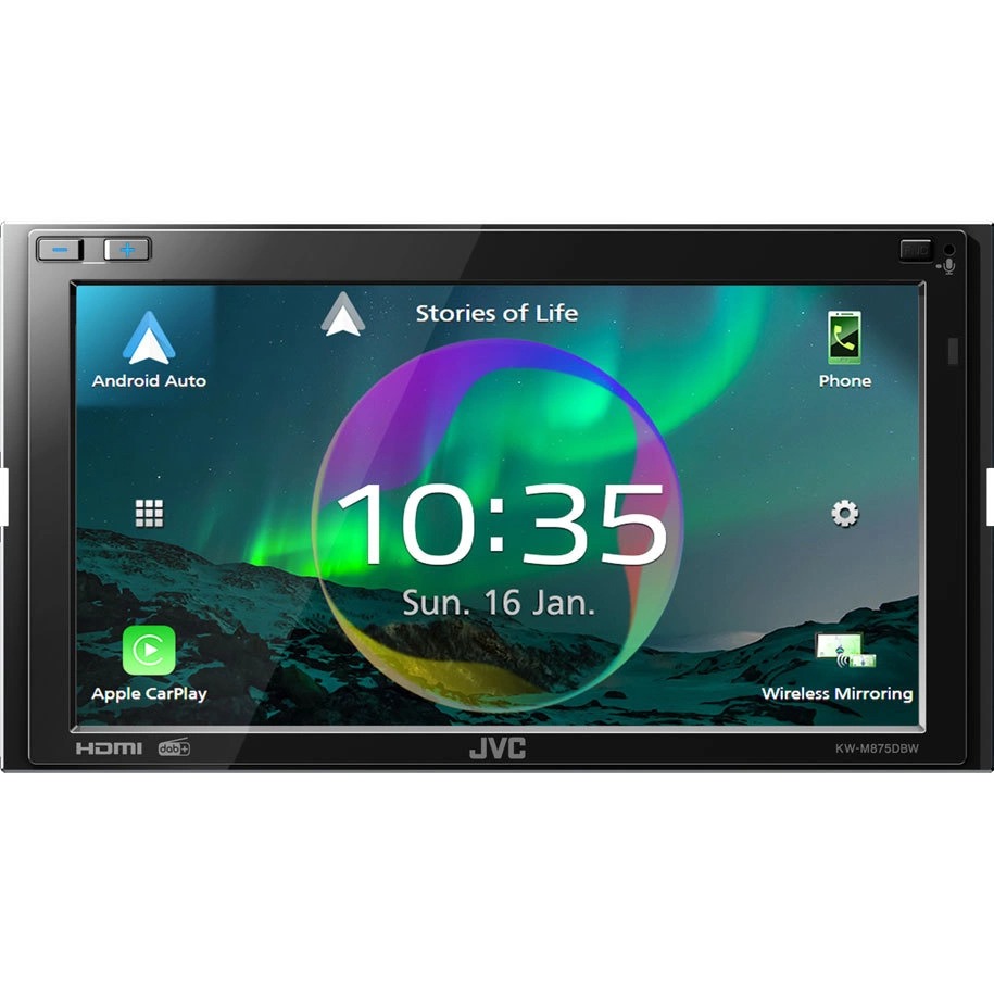 Jvc Kw M Dbw Bilstereo Med Carplay Bluetooth Och Par V L Gniv