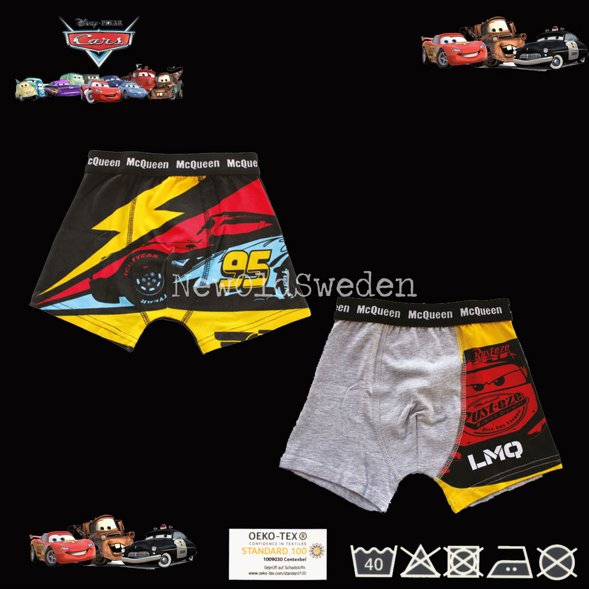 Boxer 2-pack CARS Stl. 104/110 cl - Disney Original - 2350