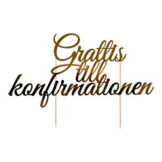 Cake Topper ''Grattis till konfirmationen'' Gold