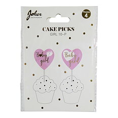 Cake Picks ''Baby Girl'' Rosa 10-pack