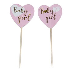 Cake Picks ''Baby Girl'' Rosa 10-pack