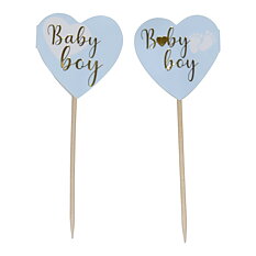 Cake Picks ''Baby Boy'' Blå 10-pack