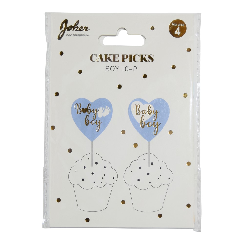 Cake Picks ''Baby Boy'' Blå 10-pack - 2