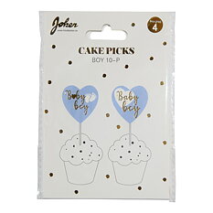 Cake Picks ''Baby Boy'' Blå 10-pack