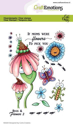 CraftEmotions clearstamps A6 - Bugs & flowers 2