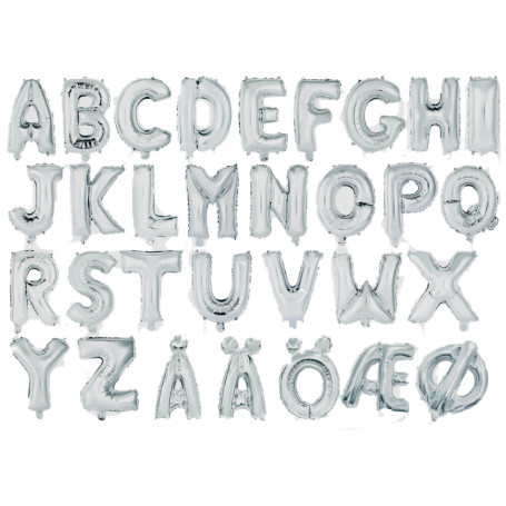 BOKSTAVSBALLONGER I SILVER