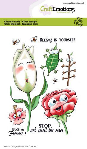 CraftEmotions clearstamps A6 - Bugs & flowers 1