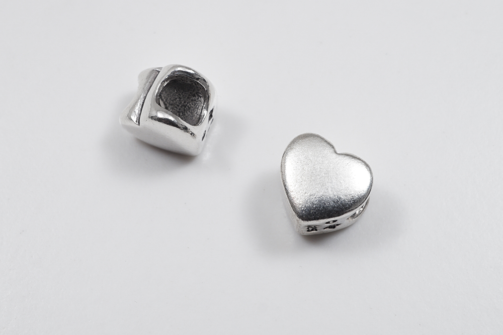 Silverhjärta, hål 3 mm, hänge 925-silver - 2