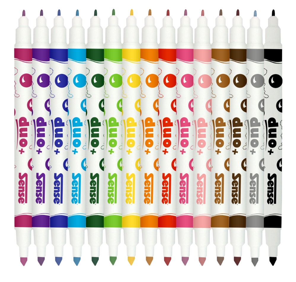 Sense Fiberpennor Dubbelspets 15-Pack - 2