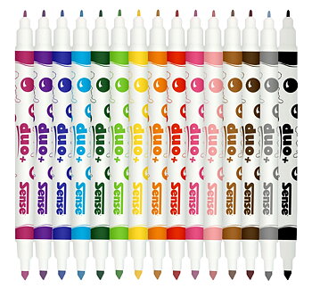 Sense Fiberpennor Dubbelspets 15-Pack