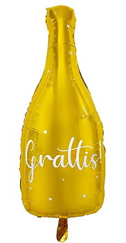 Folieballong - Champagneflaska "Grattis"