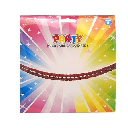 PAPER SWIRL GARLAND RED 6M - 2