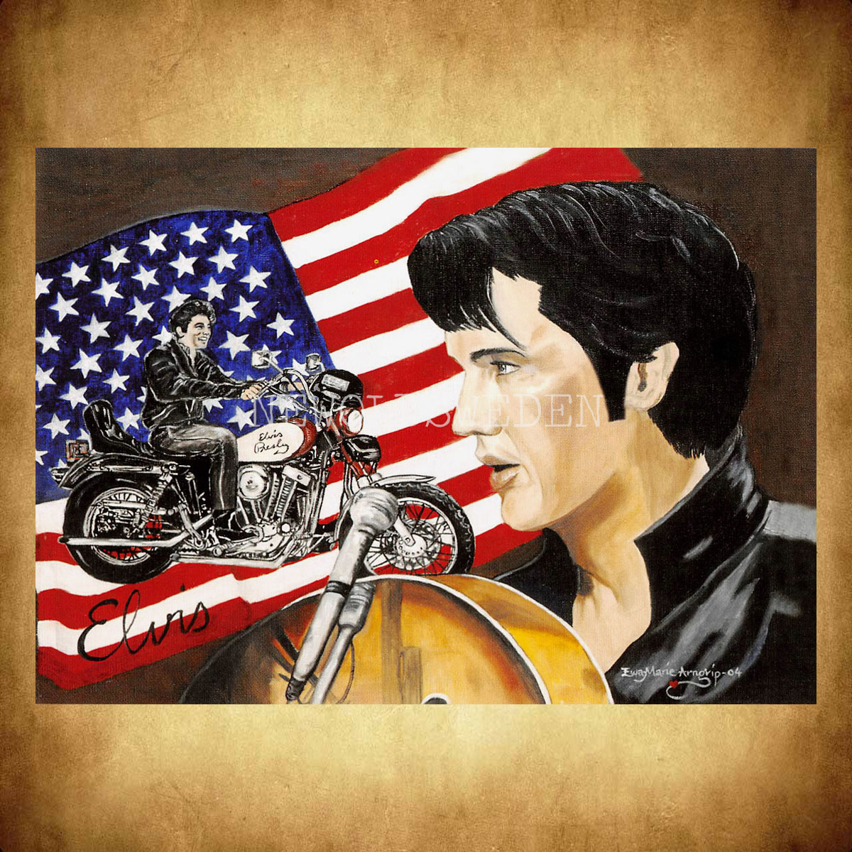 Elvis Presley - Ewa-Marie Arngrip - Vykort A5 - 2