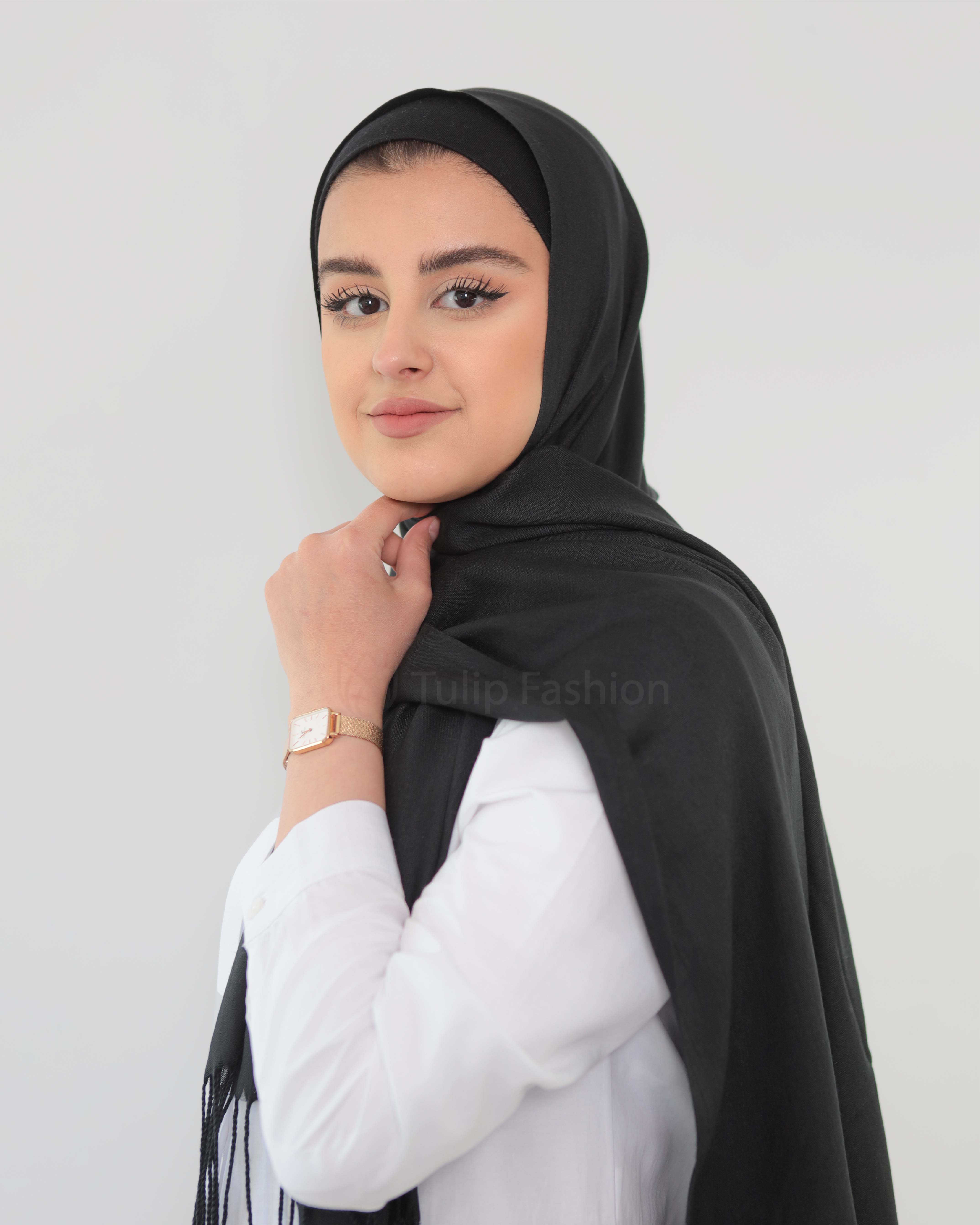 Hijab - Pashmina - Schwarz - 2