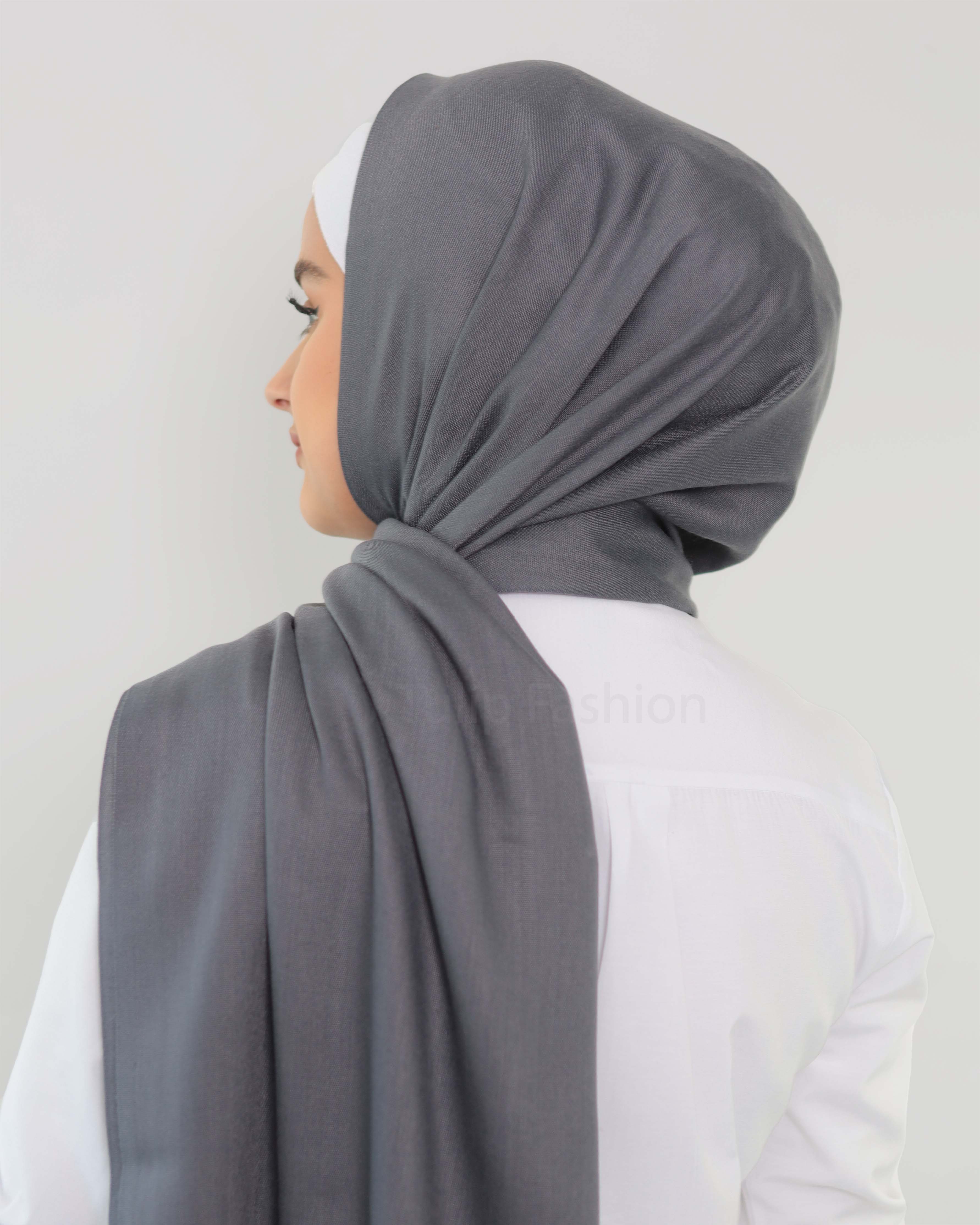 Hijab - Pashmina - Dunkelgrau - 3