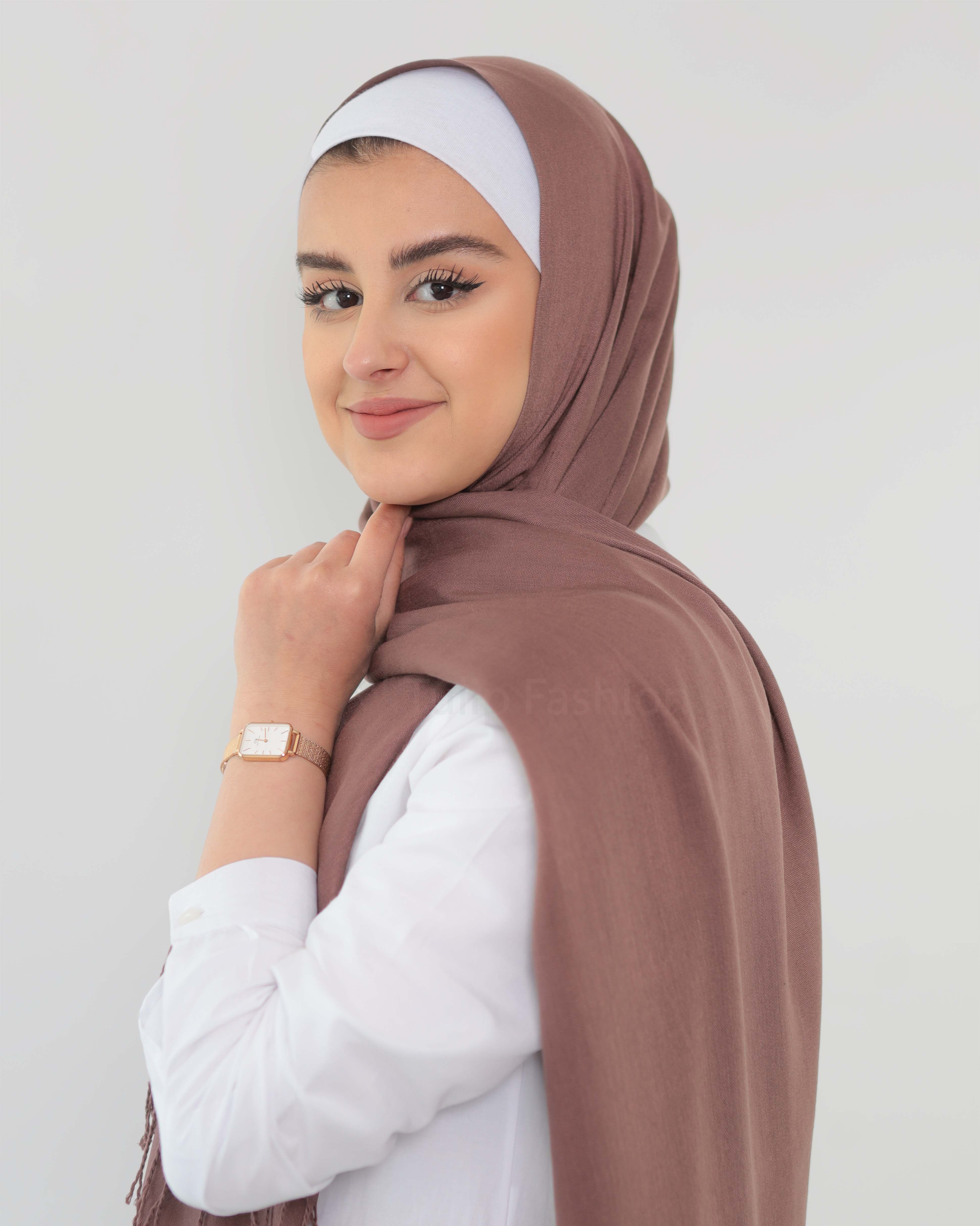 Hijab - Pashmina - Dunkelbraun - 2