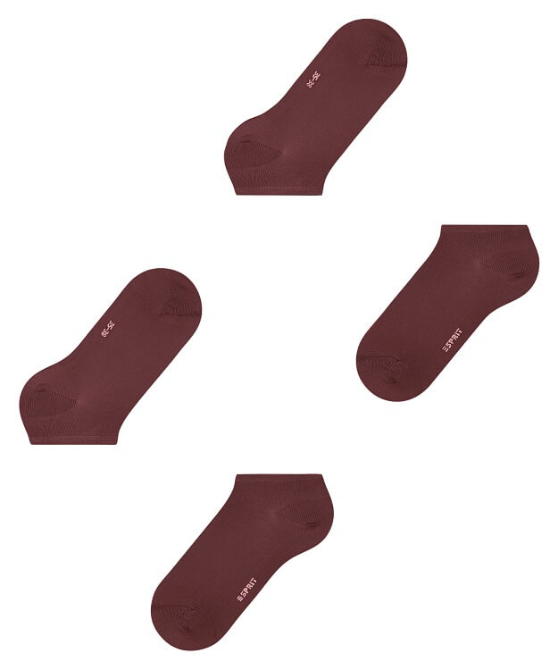  2 Pack Esprit Wine Ankle Socks Eco - 3