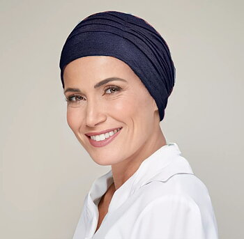 Adèle mörkblå, turban cancer