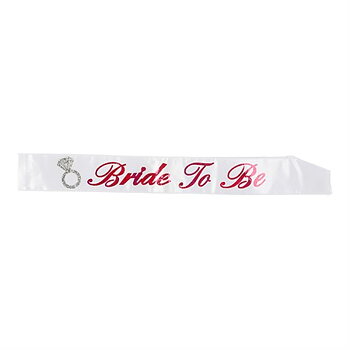 ORDENSBAND BRIDE TO BE WHITE/PINK