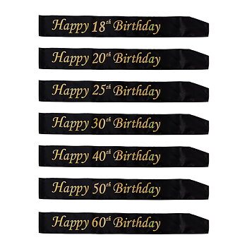 Ordensband Happy Birthday Svart/Guld