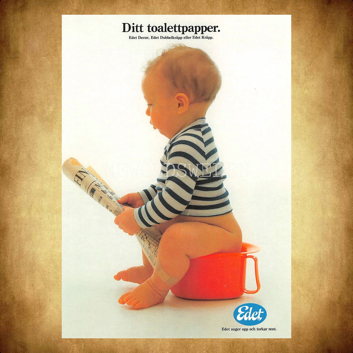 Edet - Toalettpapper Edet Decor, Edet Dubbelkräpp eller Edet Kräpp - Lilla Edet - Vykort A5 - 2