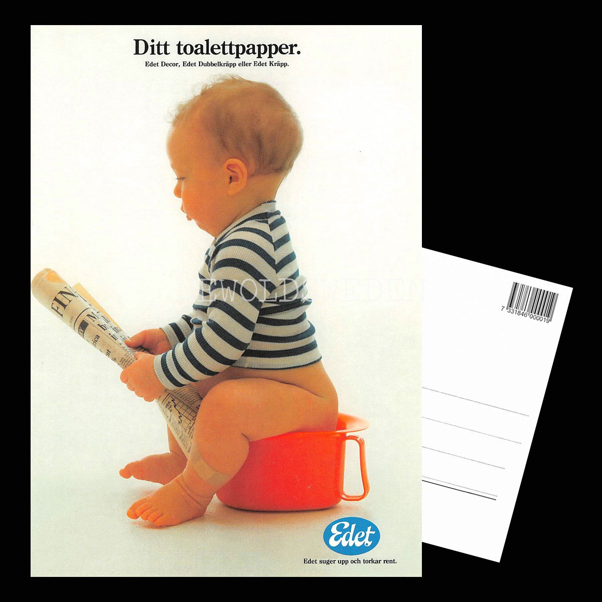 Edet - Toalettpapper Edet Decor, Edet Dubbelkräpp eller Edet Kräpp - Lilla Edet - Vykort A5 - 3