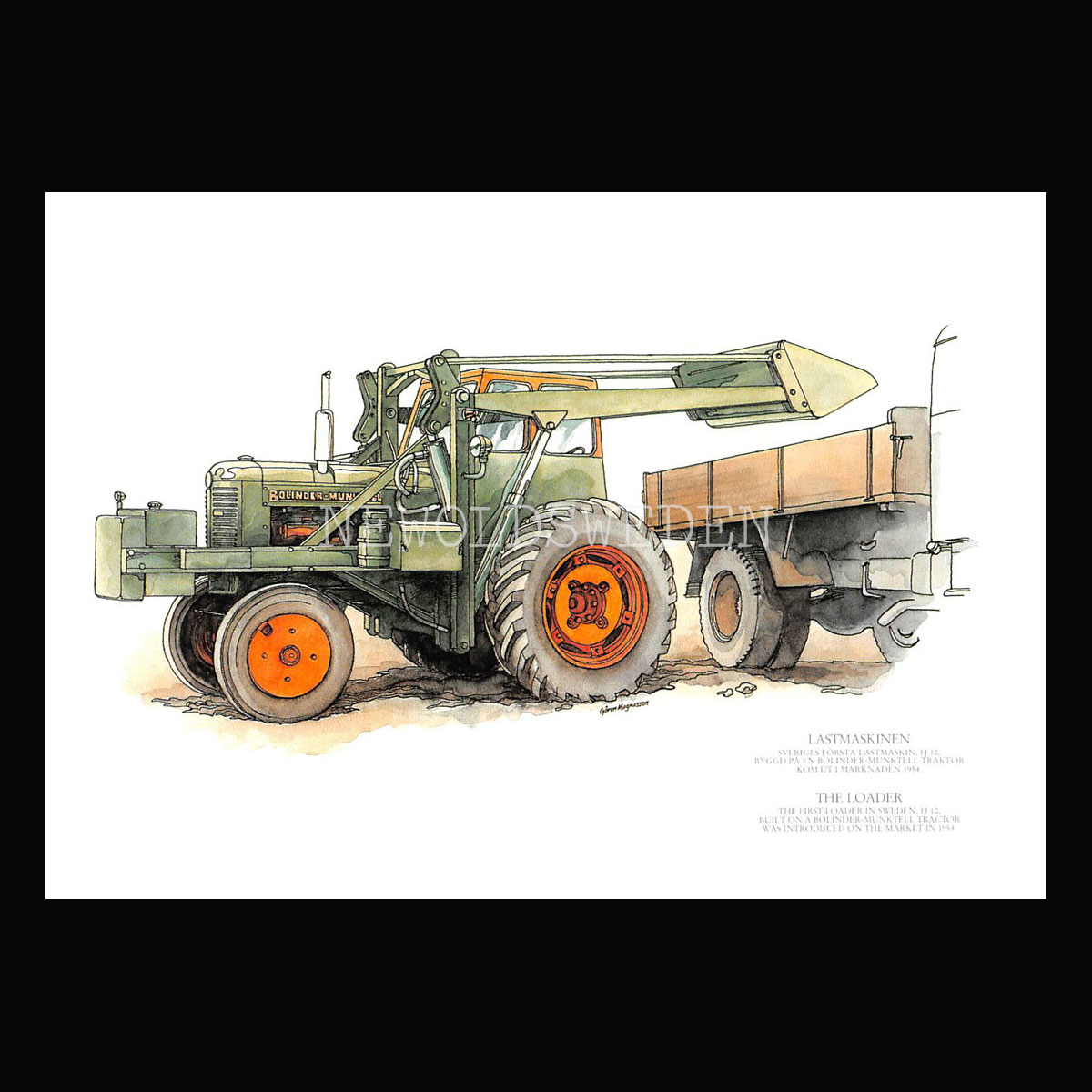 BOLINDER - MUNKTELL - LASTMASKINEN 1954 - Vykort A5