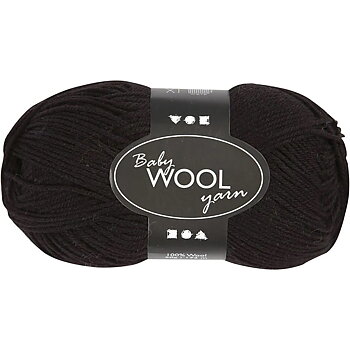 Babygarn, svart, 172m, 50g