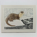 Staffan Johnson (WWF 1988) White Wall Plaque with Otter Motif 32 cm