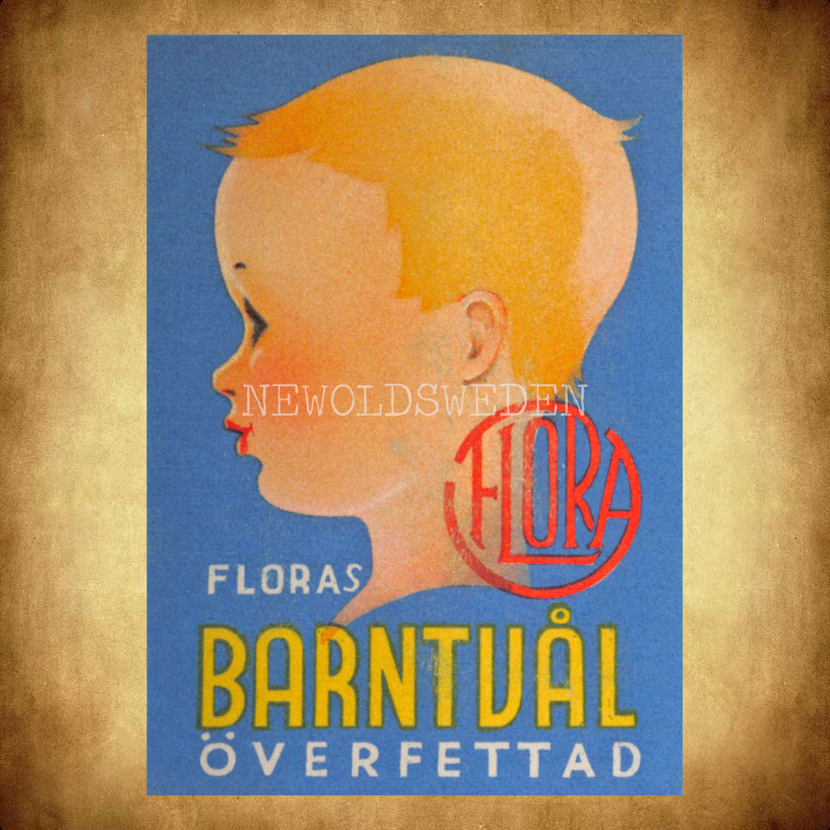 FLORA BARNTVÅL ÖVERFETTAD - Vykort A5 - 2