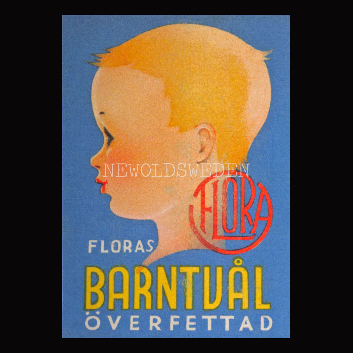 FLORA BARNTVÅL ÖVERFETTAD - Vykort A5