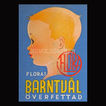 FLORA BARNTVÅL ÖVERFETTAD - Vykort A5