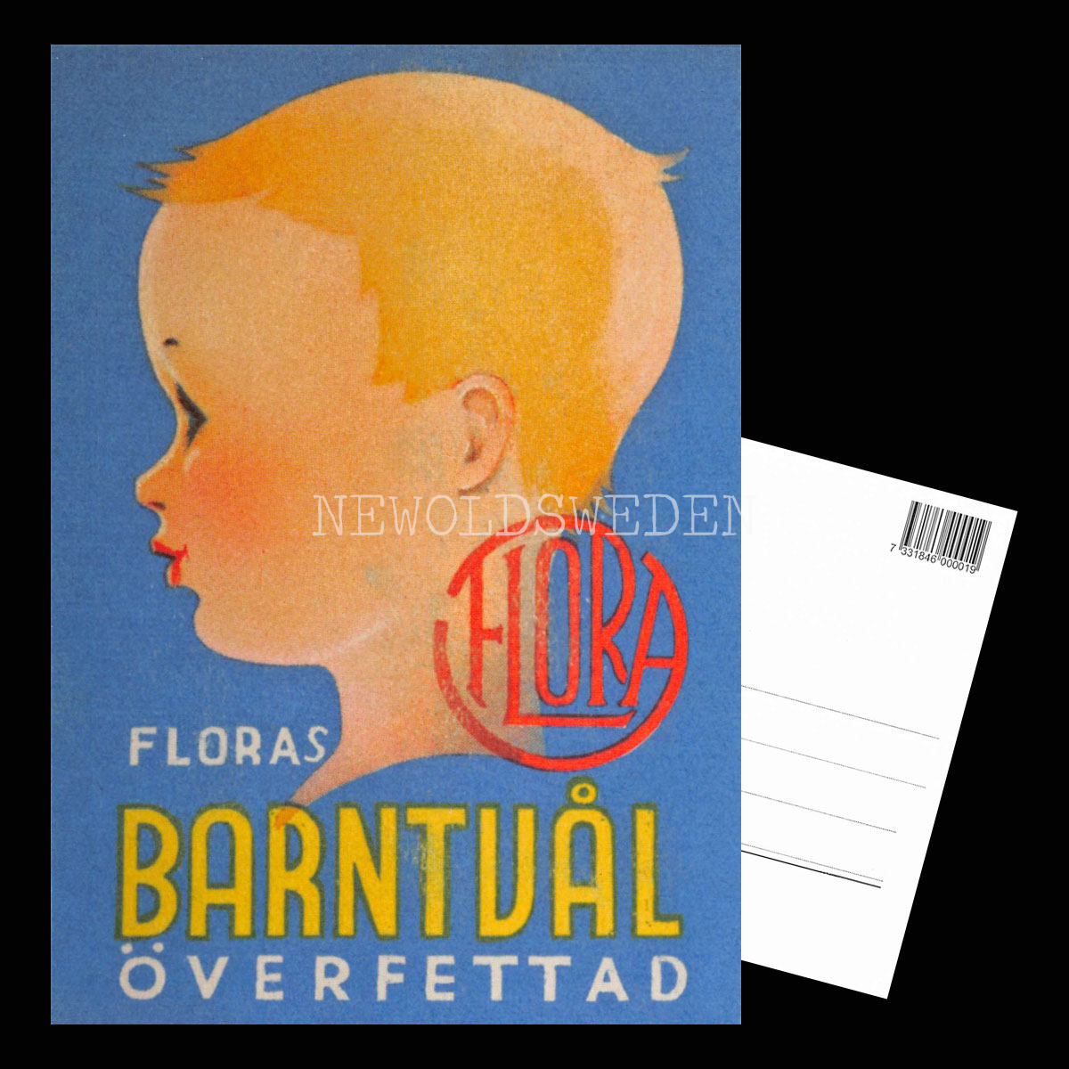 FLORA BARNTVÅL ÖVERFETTAD - Vykort A5 - 3