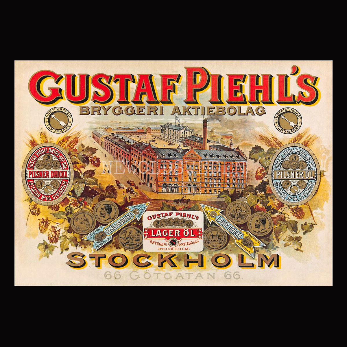GUSTAF PIEHLS BRYGGERI SÖDERMALM STOCKHOLM - Vykort A5
