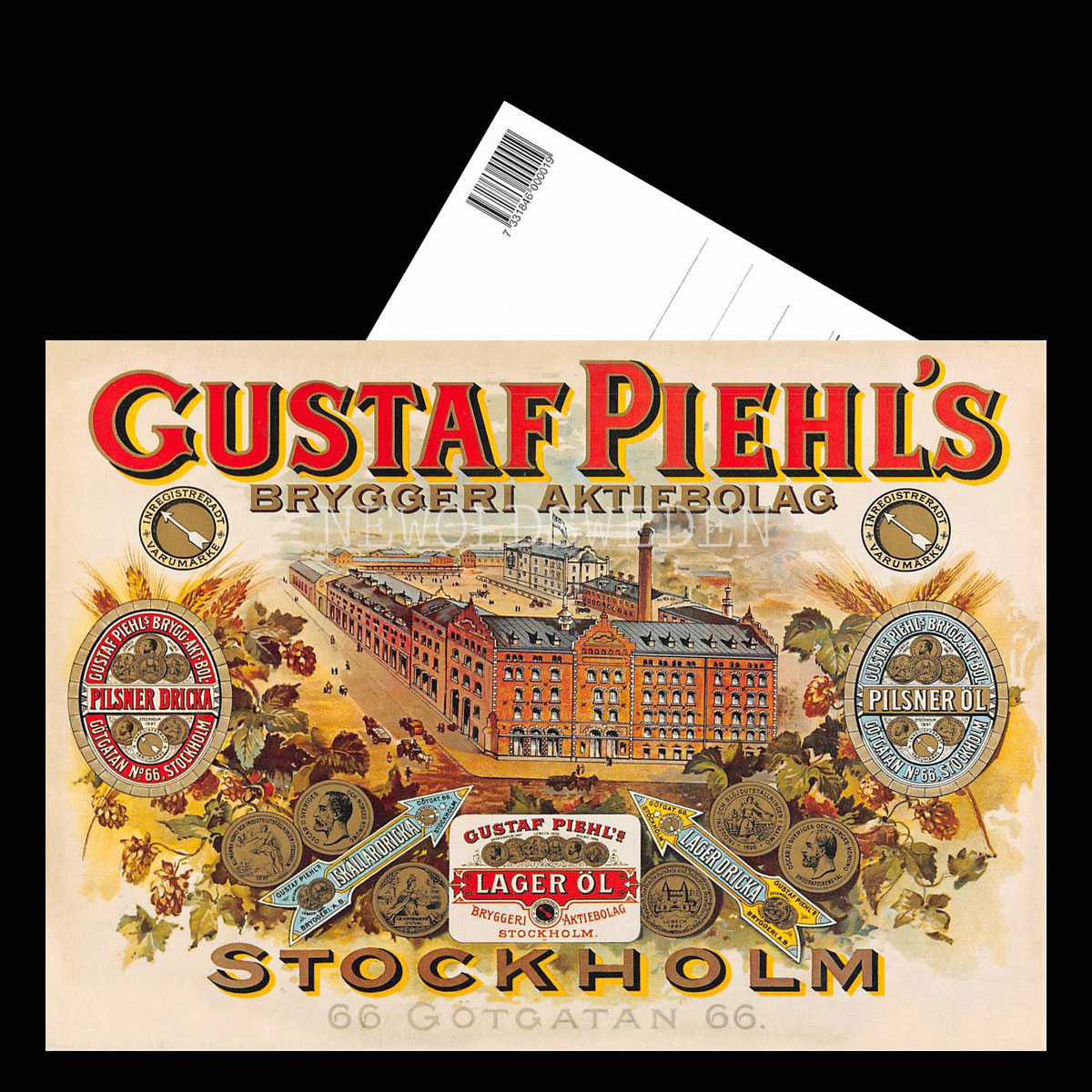 GUSTAF PIEHLS BRYGGERI SÖDERMALM STOCKHOLM - Vykort A5 - 3