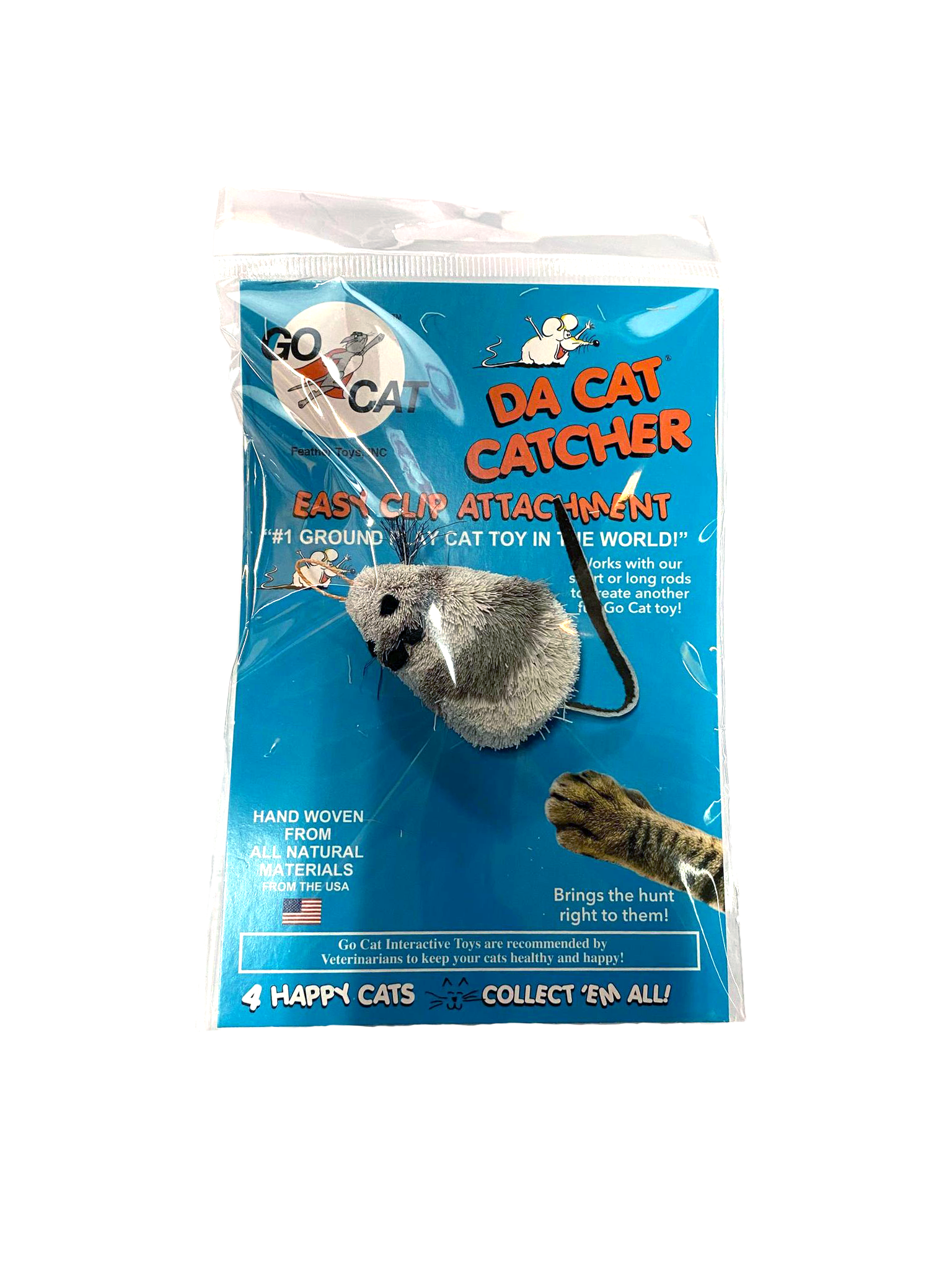 GoCat Cat Lures Catcher Toy With 2 Refill Mice - Interactive Hunting Toy For Cats With Fishing Rod