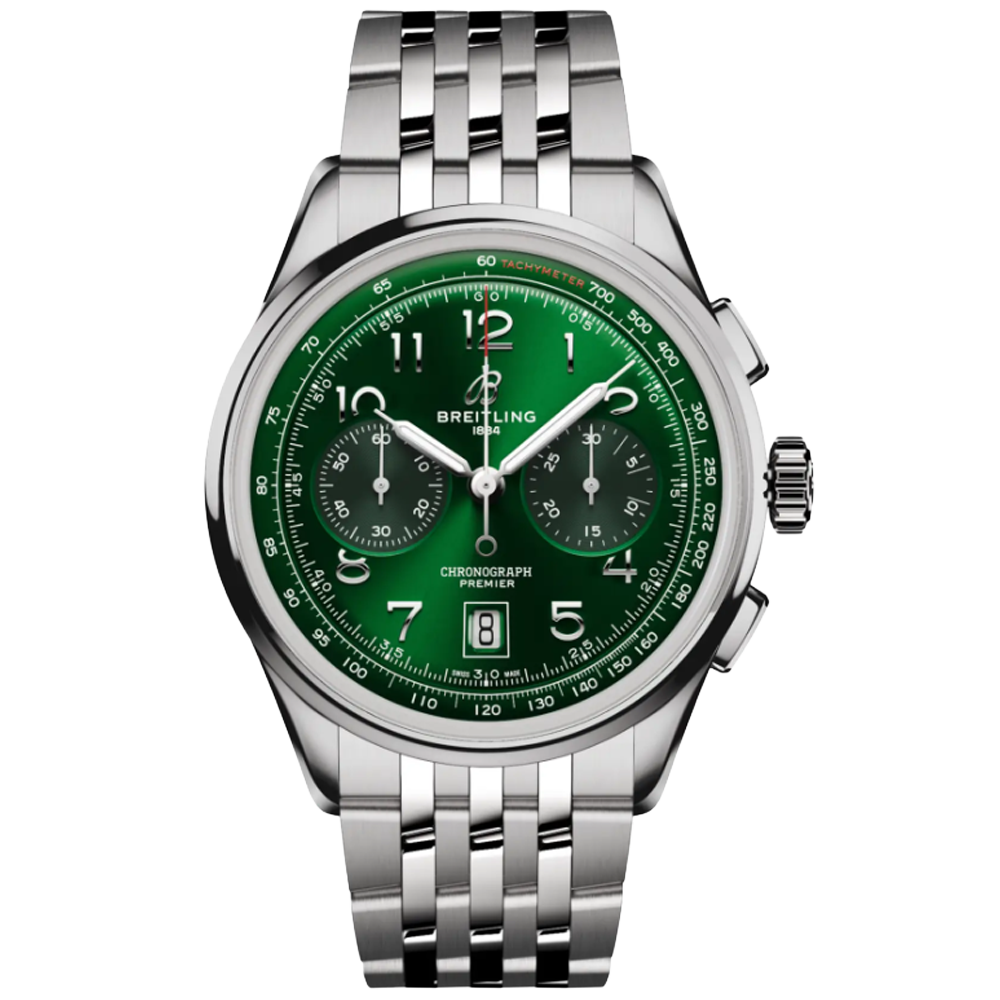 AB0145371L1A1 Breitling Premier B01 Chronograph 42 grön