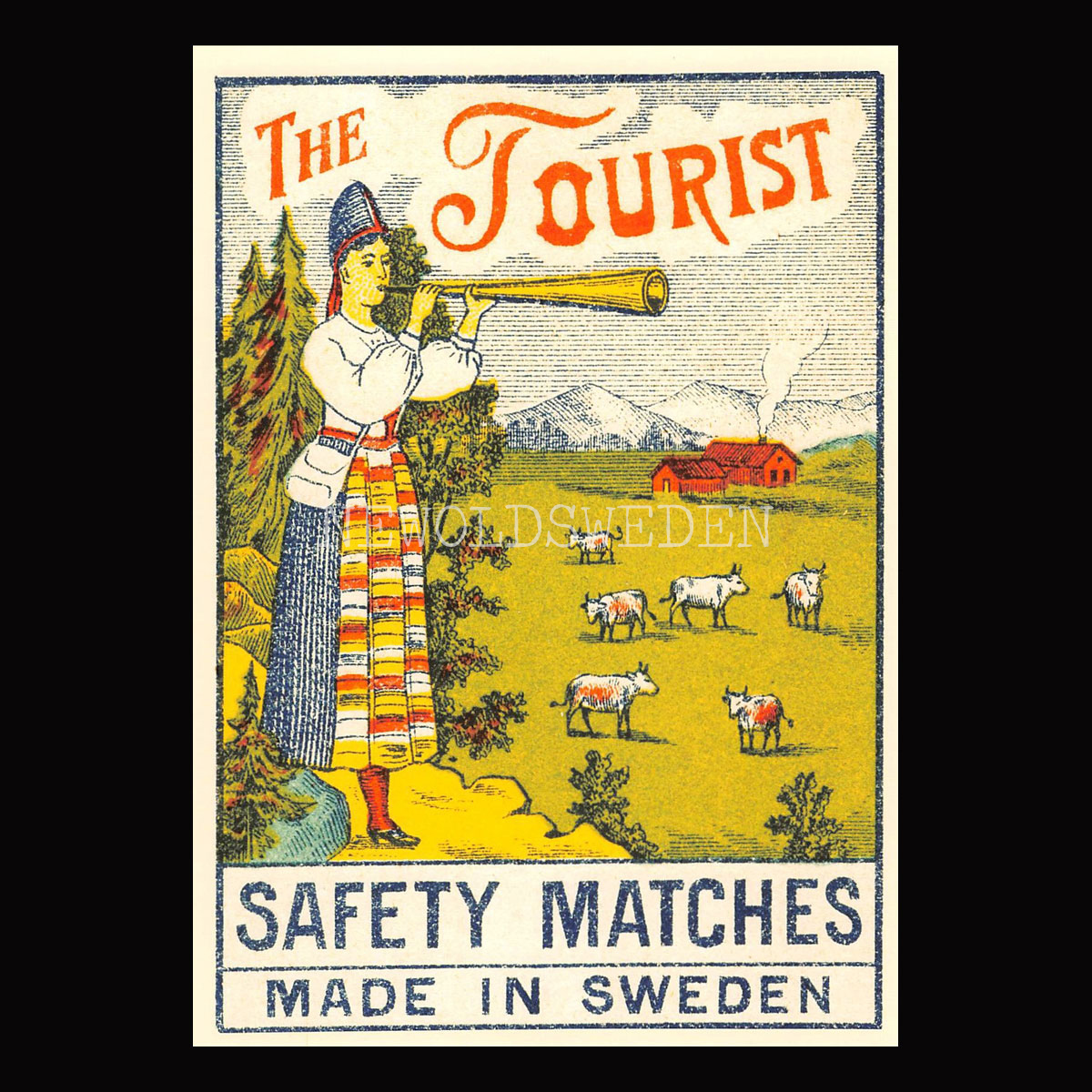 SAFETY MATCHES SWEDEN - THE TOURIST - Vykort A5