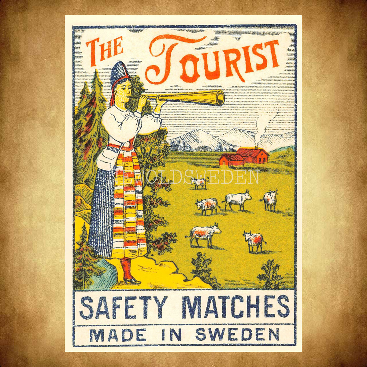 SAFETY MATCHES SWEDEN - THE TOURIST - Vykort A5 - 2