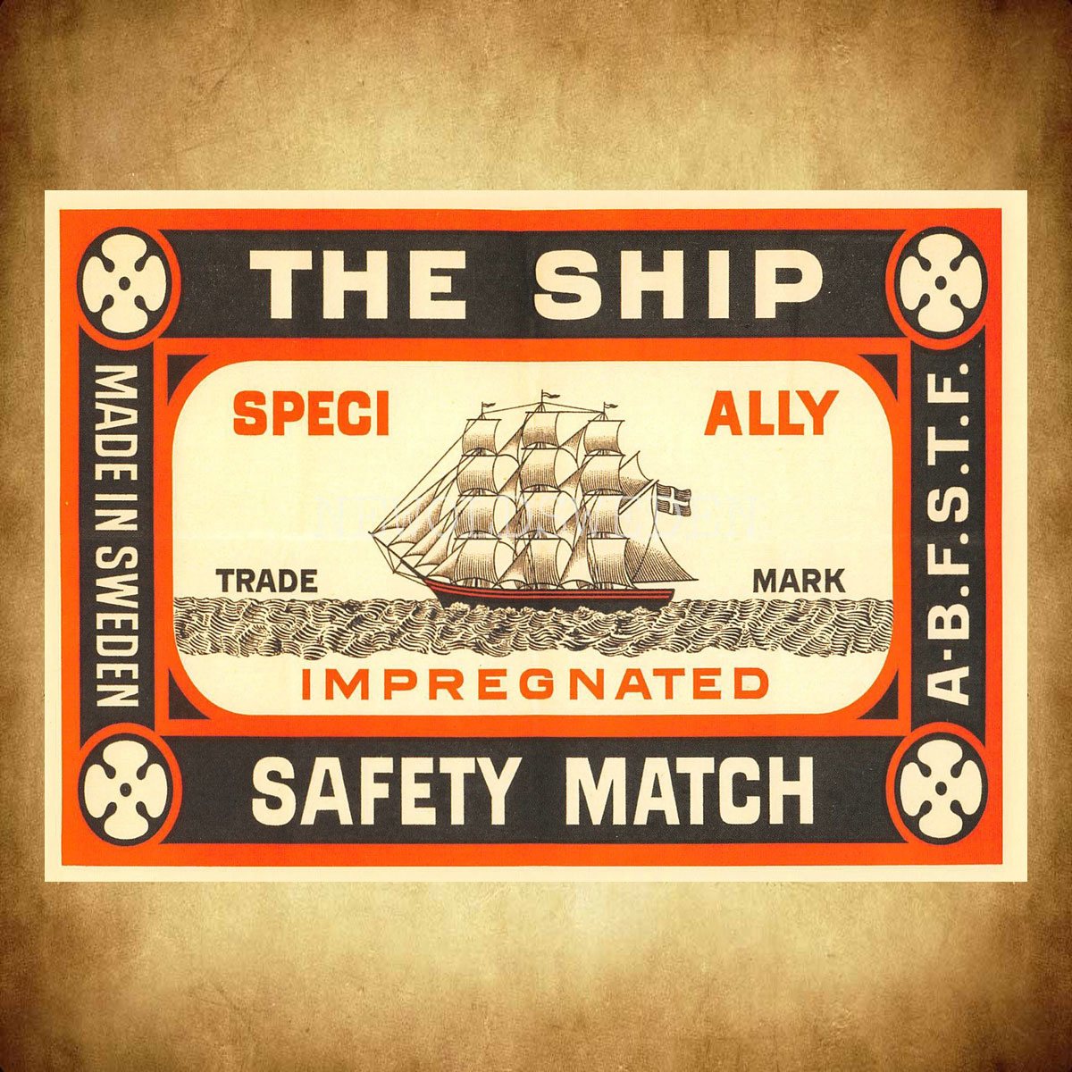 SAFETY MATCHES SWEDEN - THE SHIP - Vykort A5 - 2