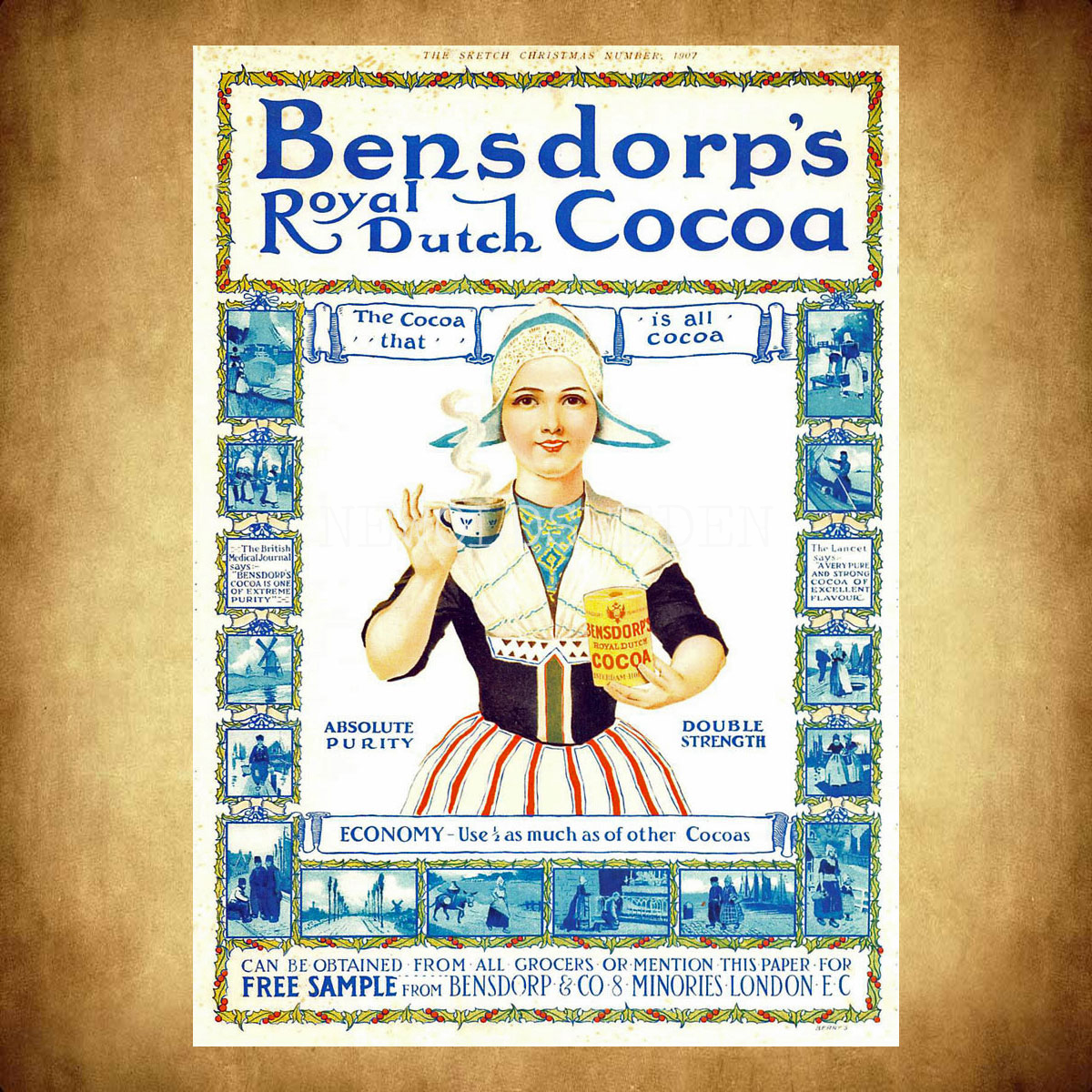 Bensdorps Royal Dutch Cocoa - London - Vykort A5 - 2