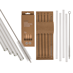 Glass drinking straw 4-pack