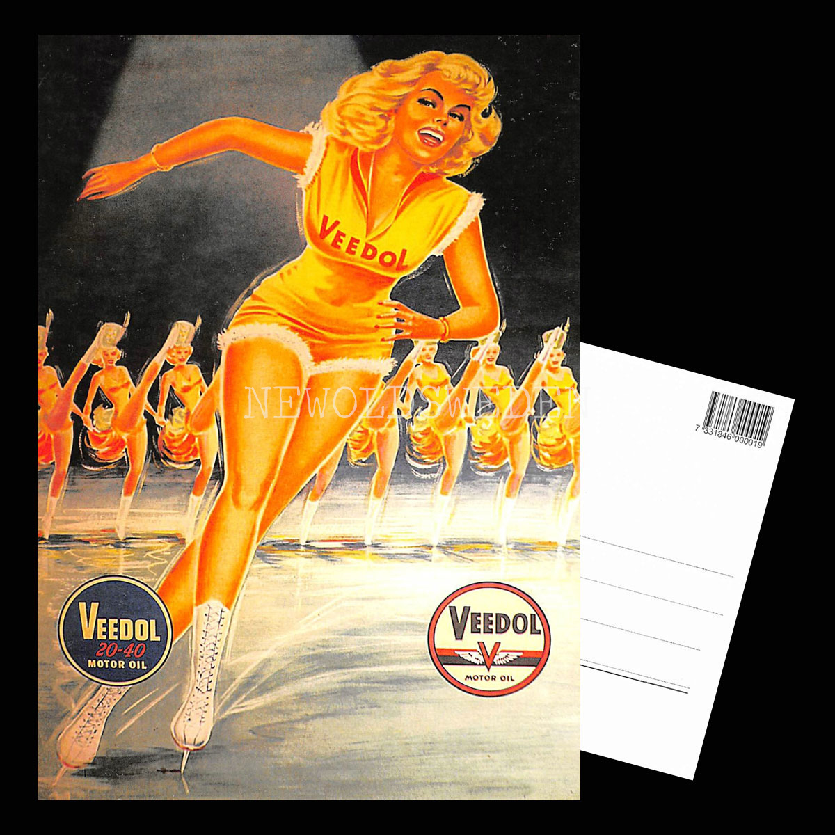 VEEDOL MOTOR OIL Girl - Vykort A5 - 3