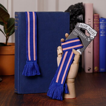 Book Scarf : Bookmark Blue & Pink - Halsduksbokmärke