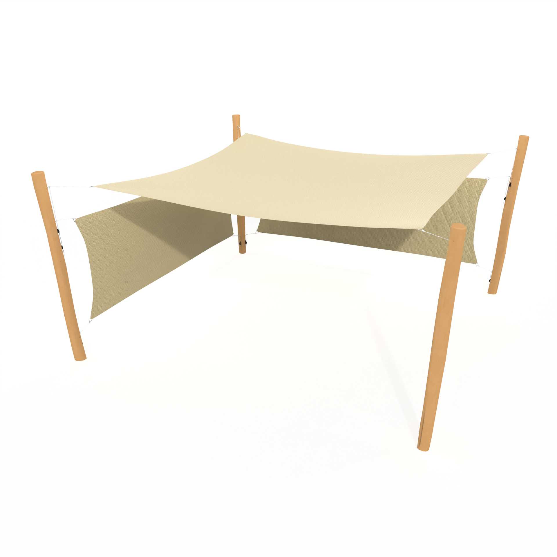 Solsegel två sidor - 4,2 x 4,2 m - 3