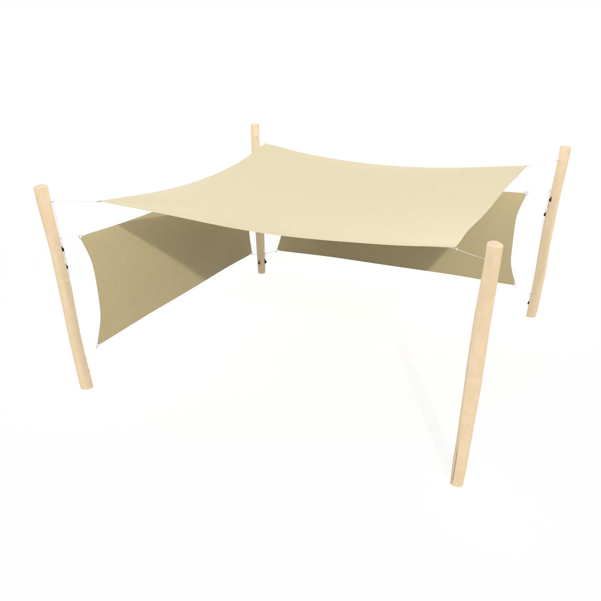 Solsegel två sidor - 4,2 x 4,2 m