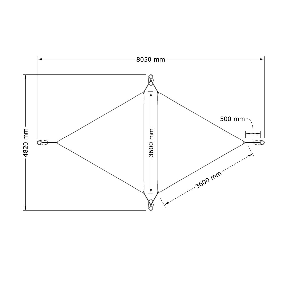 Solsegel - Två Trianglar - 2